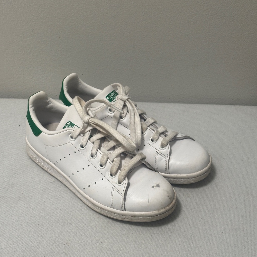 Adidas Originals Stan Smith Mens Size 4 1/2 White Green Skate Sneaker Shoes